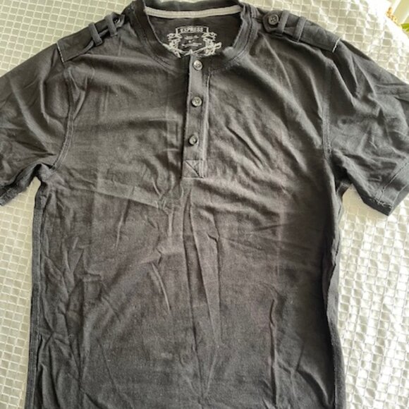 Express black Henley short sleeves t shirt size S new - Picture 1 of 7